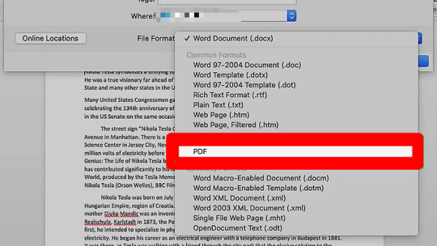 Word a PDF Office Mac Guardar como PDF