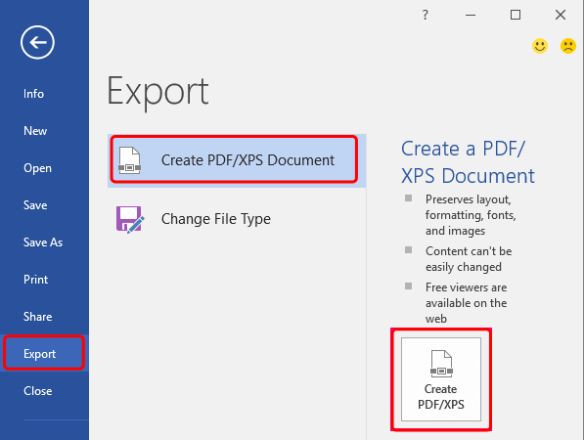 Word 2013 Crear PDF / XPS