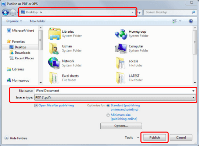 Penerbitan Word to PDF Office 2013