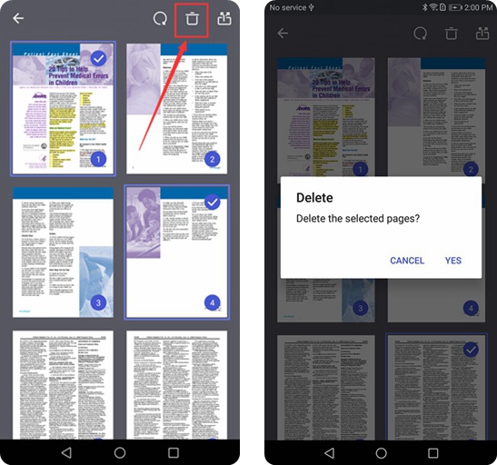 PDFelement Android 刪除Pages