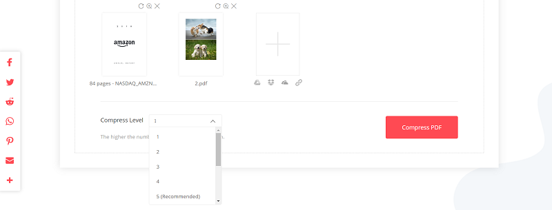 EasePDF Compress PDF Select Level