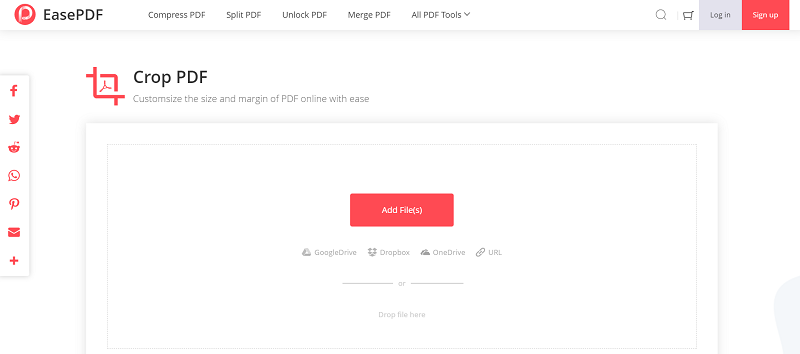 EasePDF Crop PDF Add File