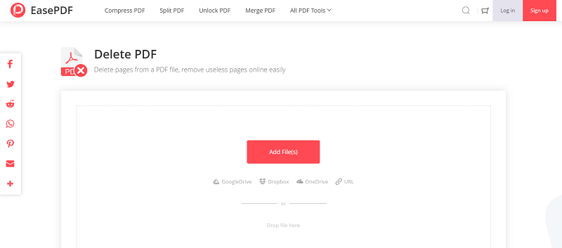 EasePDF Delete PDF Add File