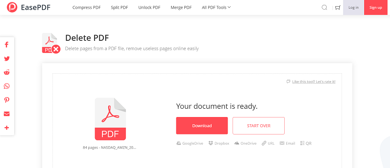 EasePDF Delete PDF Download PDF