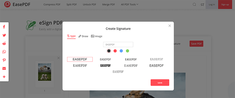 EasePDF eSign PDF Create A Signature