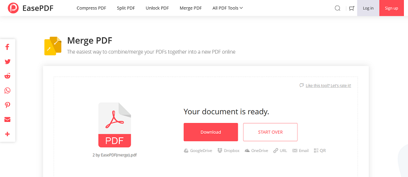 EasePDF Merge PDF Download File