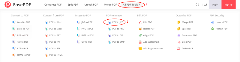 EasePDF PDF to JPG