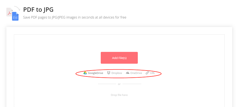 EasePDF PDF to JPG Add PDF from Cloud