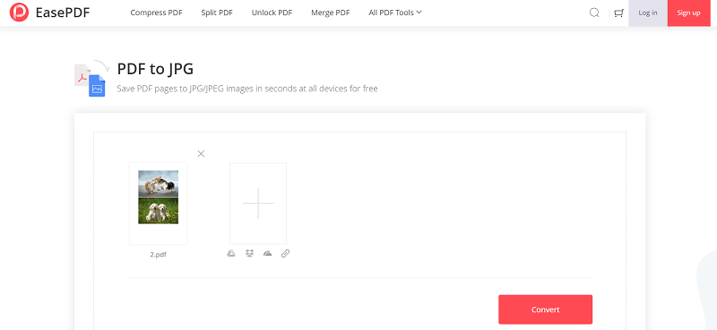 EasePDF PDF to JPG Convert PDF