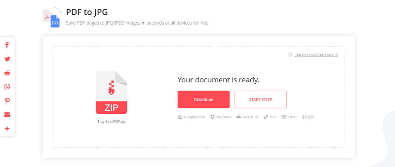 EasePDF PDF to JPG Download File