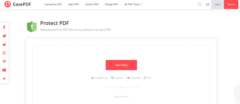 EasePDF Protect PDF Add File