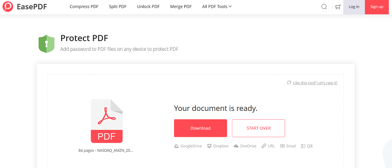 EasePDF Protect PDF Download File