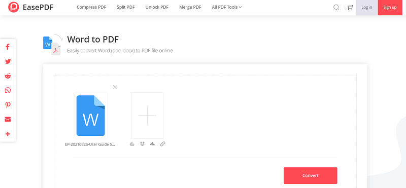 EasePDF Word to PDF Convert File