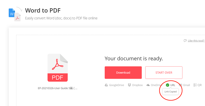 EasePDF Word to PDF Copy Download Link